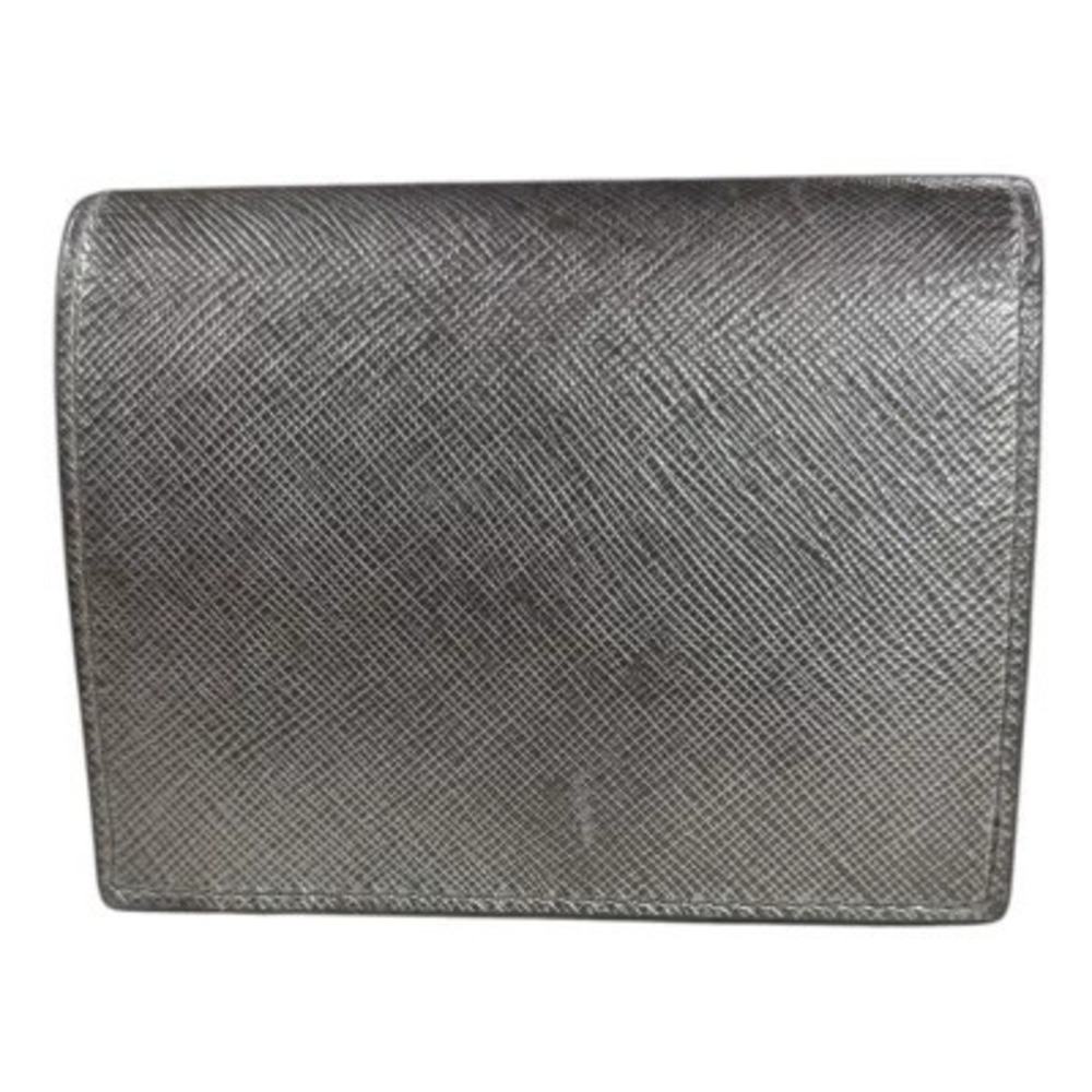 Prada Wallet Bi Leather fold Saffiano Black